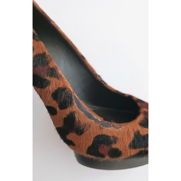 Tory Burch Camille Leopard Calf Hair Platform High Heel Pump 7M Dustbag - Picture 11 of 14